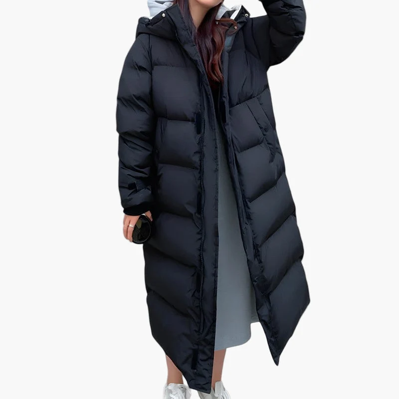 Doris | Damen Langer Kapuzen Puffer Winter Warm Mantel