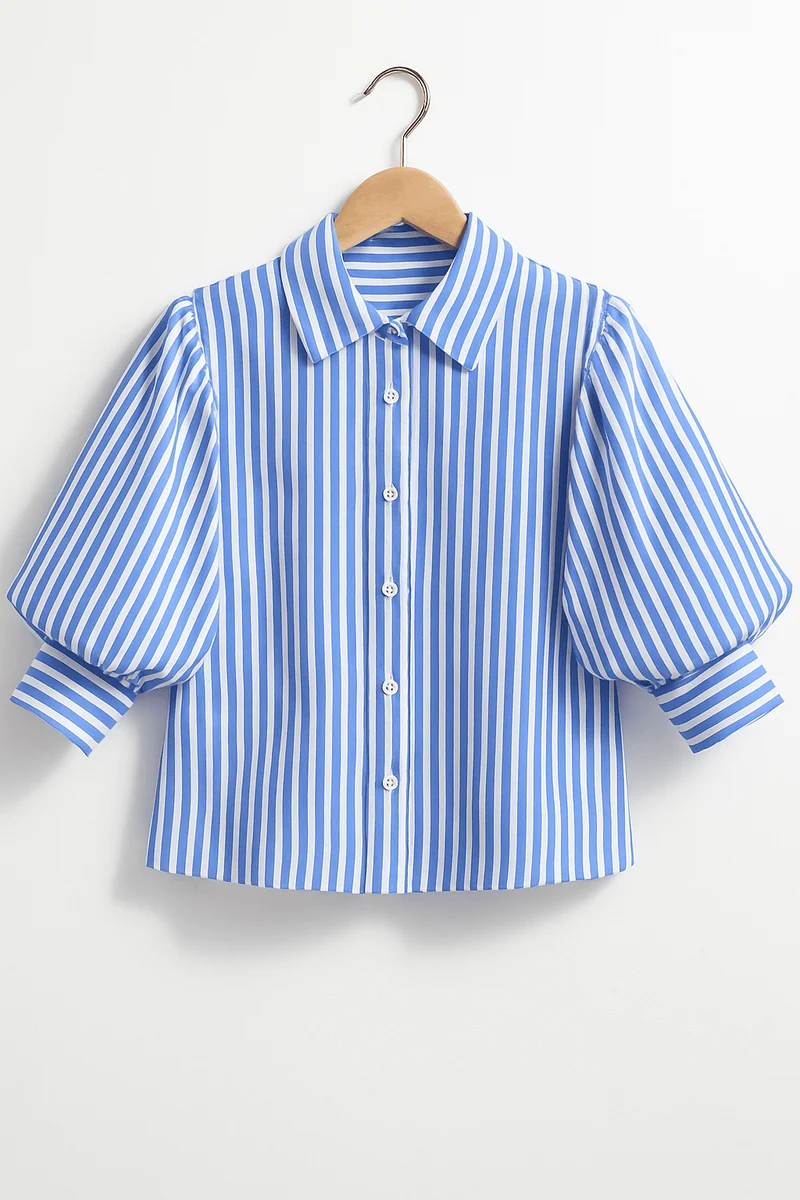 Bluse gestreift Damen | Ballonärmel & Luftiger Komfort