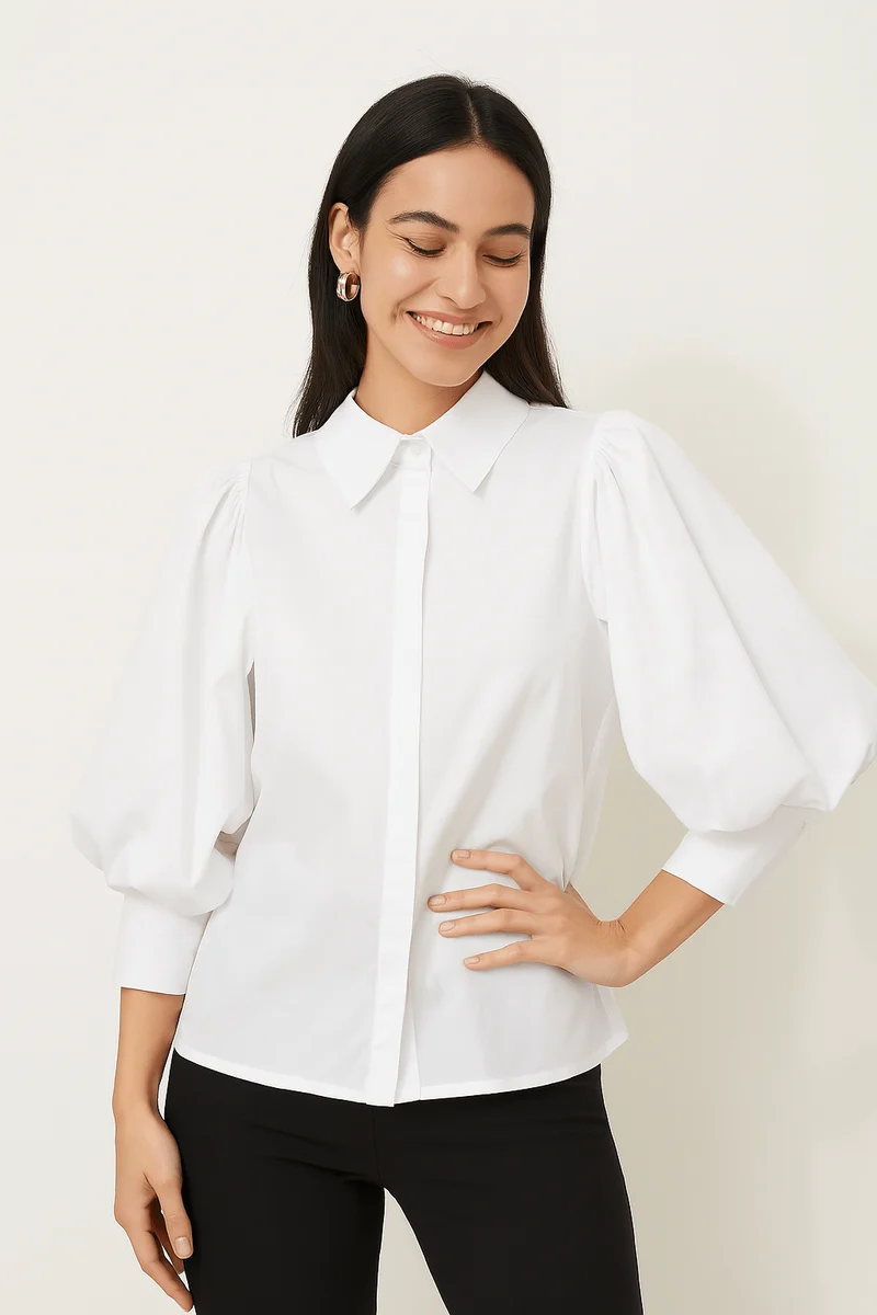 Bluse gestreift Damen | Ballonärmel & Luftiger Komfort
