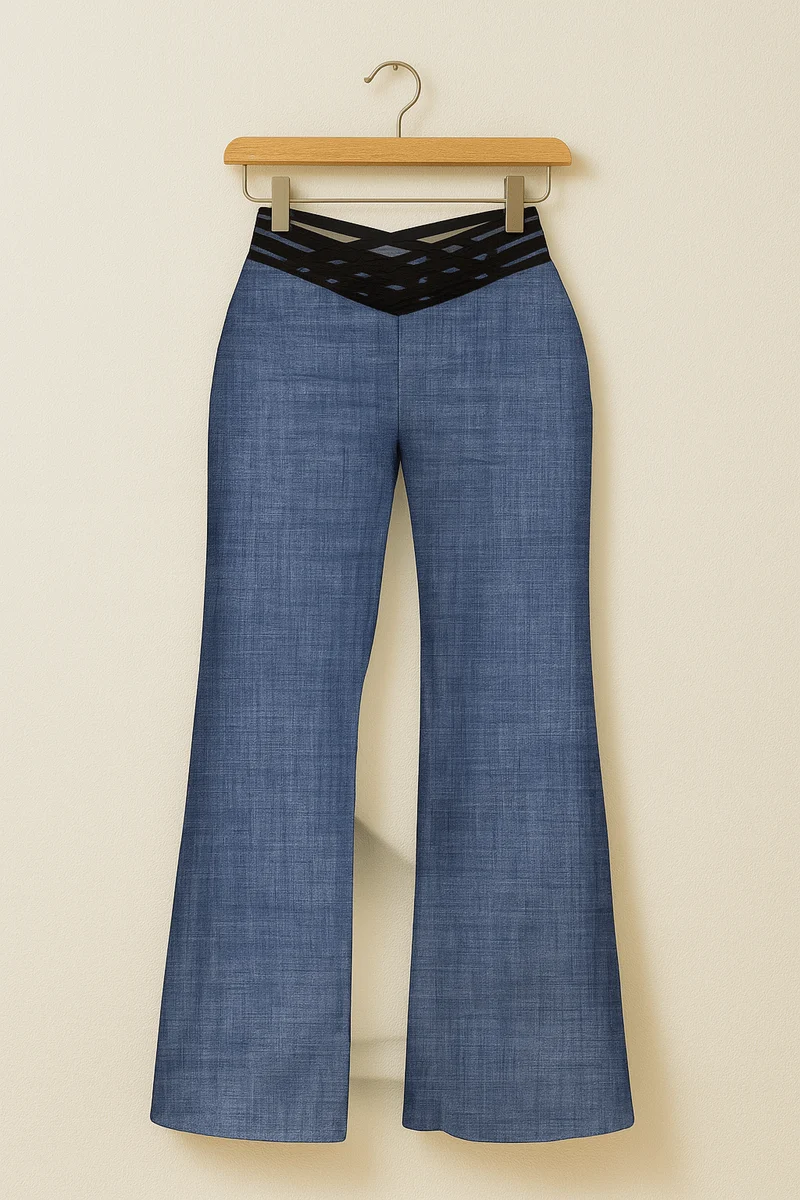 Schlaghose Damen | Hoher Bund & Cut-out Taillen-Detail