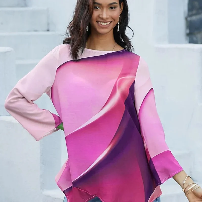 Bluse Damen | Abstraktes Farbverlauf-Print & Modern