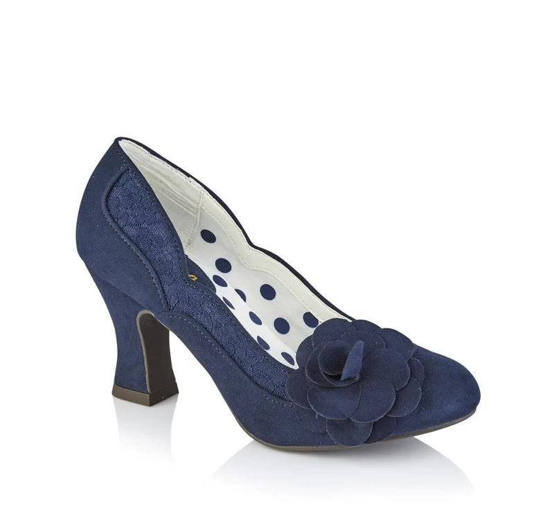 Ruby Shoo – Chrissie Pumps mit Blockabsatz – Marineblau