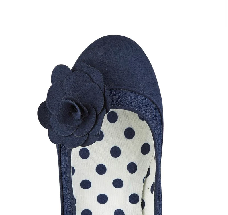Ruby Shoo – Chrissie Pumps mit Blockabsatz – Marineblau