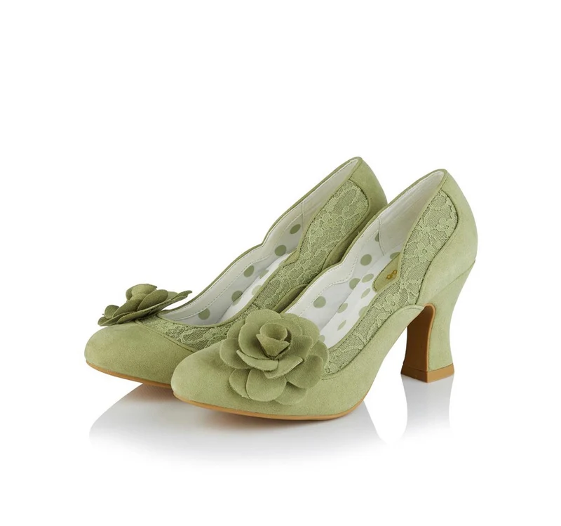 Ruby Shoo – Chrissie – Pumps mit Blockabsatz – Grün