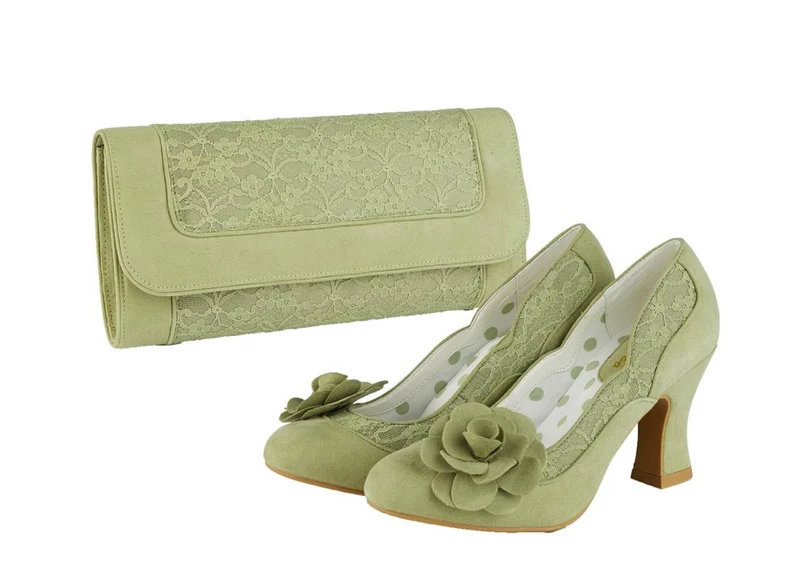 Ruby Shoo – Chrissie – Pumps mit Blockabsatz – Grün