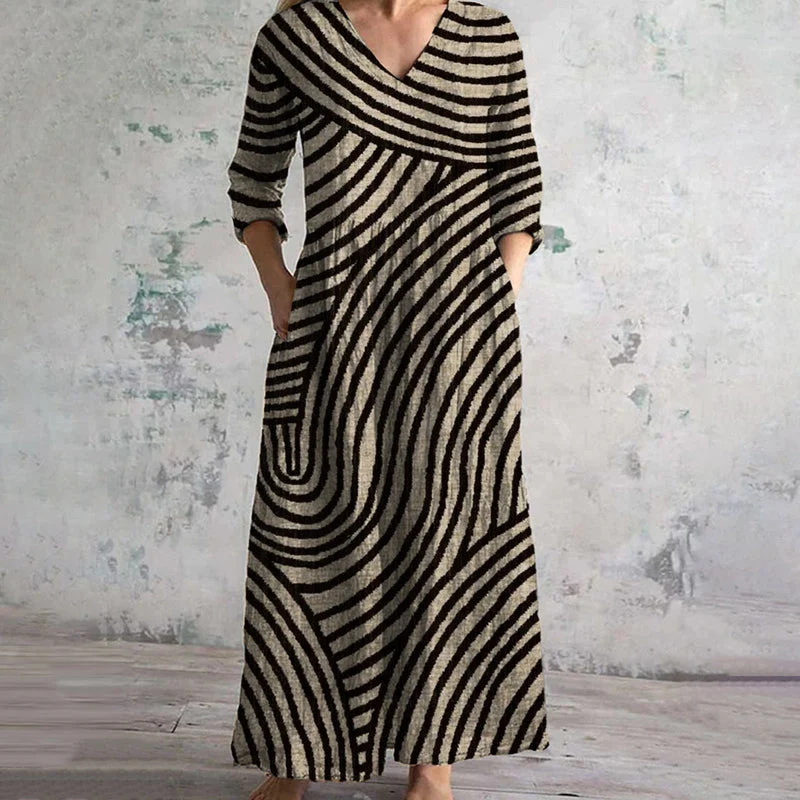 Amelia | Damen Kleid mit stilvollem Streifen für moderne Looks