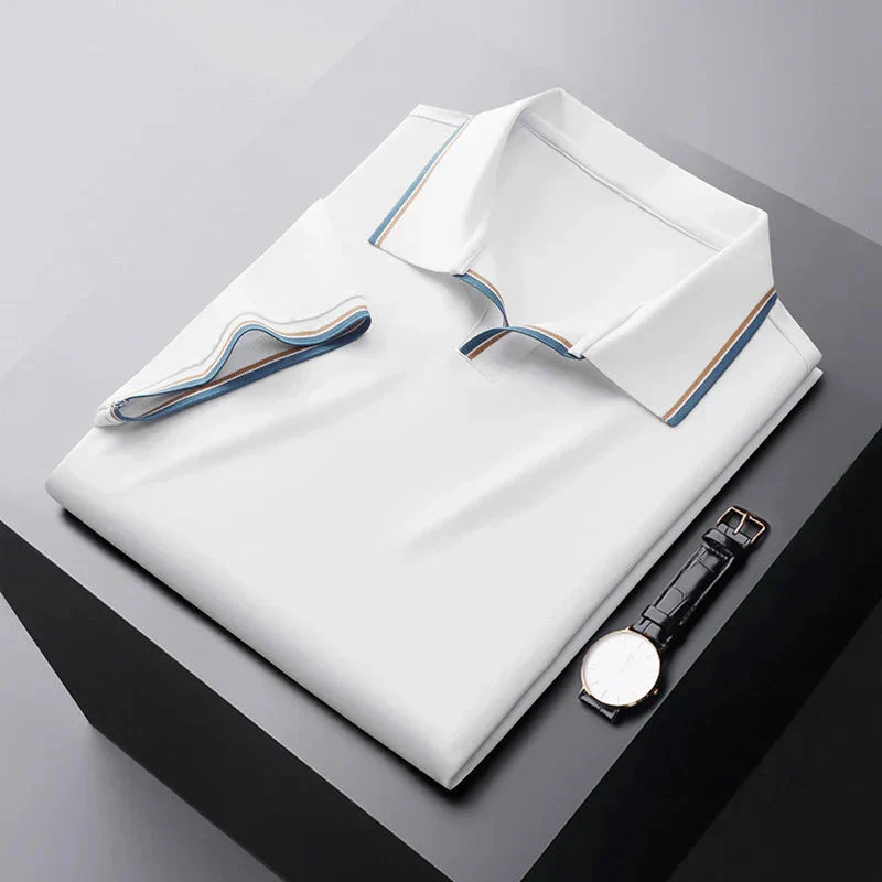 Poloshirt Herren | Classic Fit mit Kontrastkragen & Streifendetails