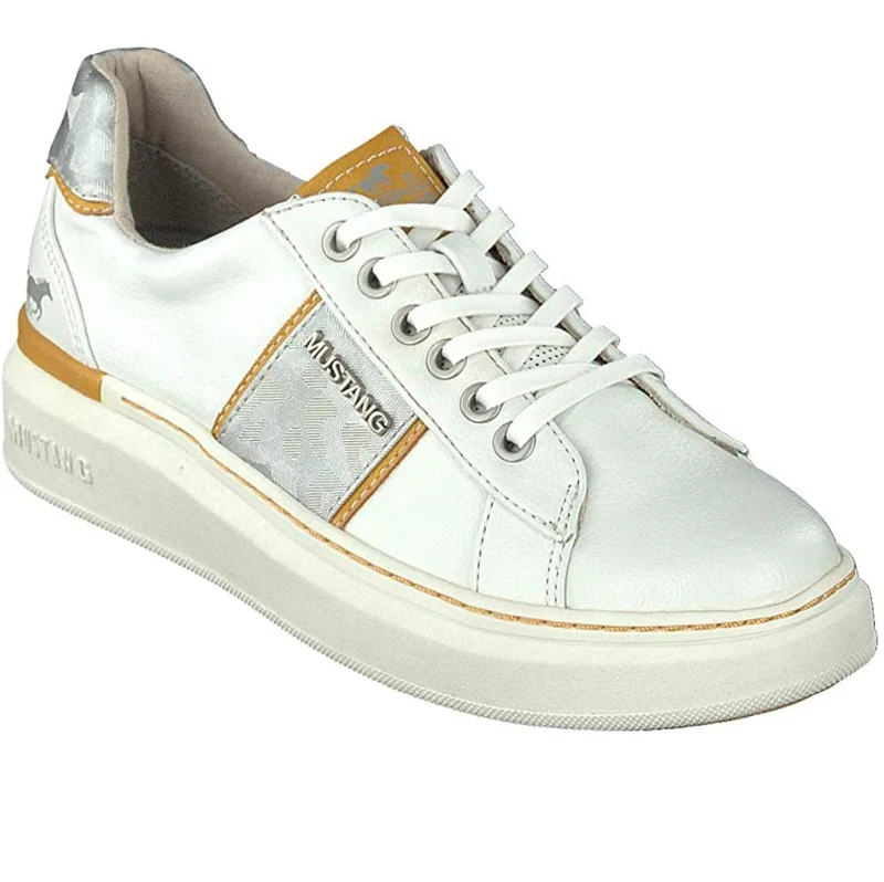 Mustang Damen-Sneaker in Weiß und Gelb