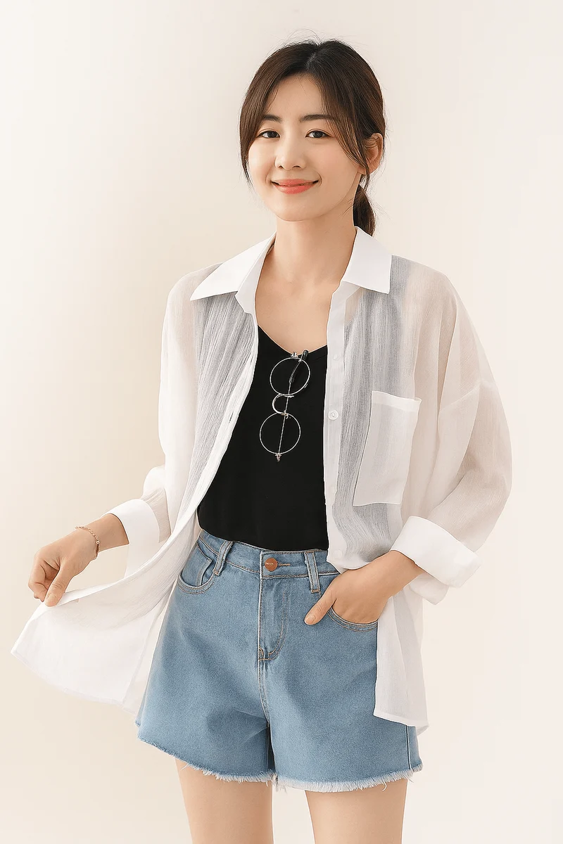 Bluse mit Knopfleiste und Brusttasche Damen | Lockerer Schnitt & Pflegeleichter Look