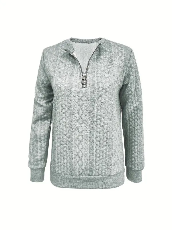 Victoria | Elegantes Damen-Frühlings-Top mit Halb-Reißverschluss