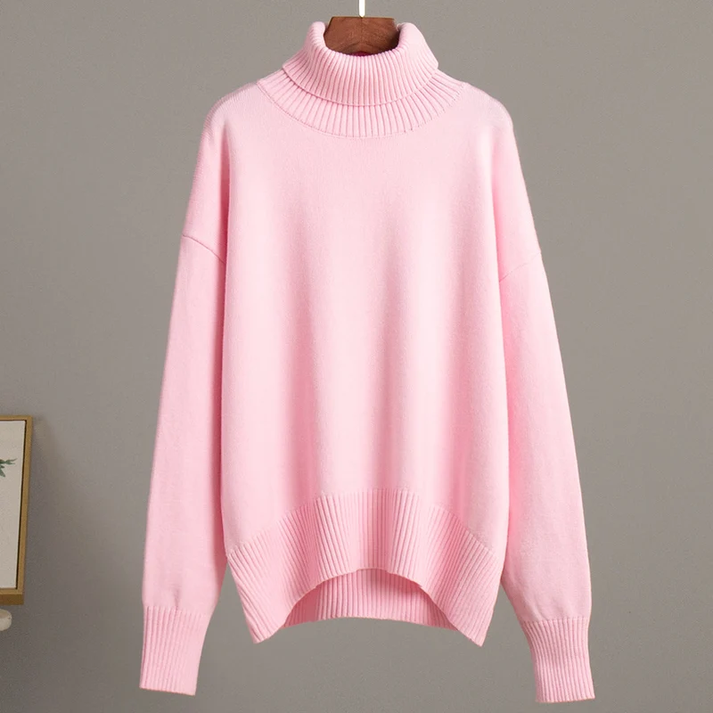 Emma | Damen Lässiger Warmer Strickpullover mit geripptem Saum
