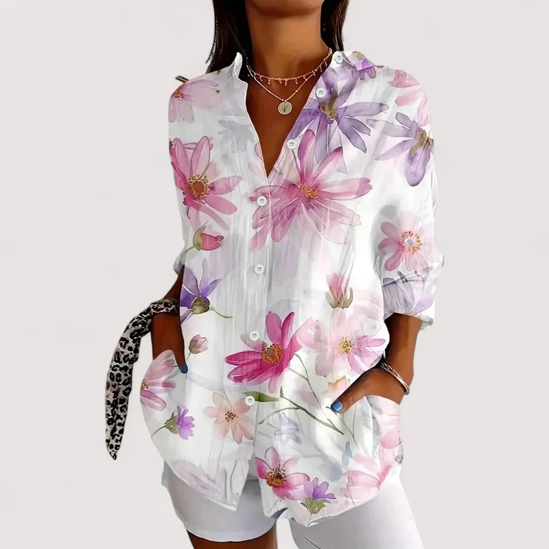 Bunte Bluse Damen | Blumenprint & Lässig Elegant