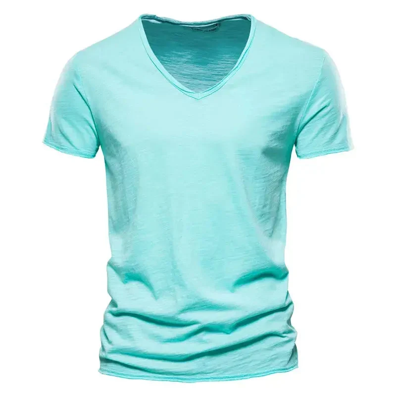 Sommer T-Shirt Herren | V-Ausschnitt & Slim Fit