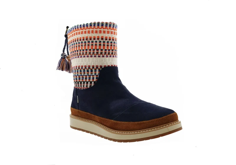 Toms Wasserabweisende Makenna-Wildlederstiefel für Damen – Marineblau/Nepal-Tweed