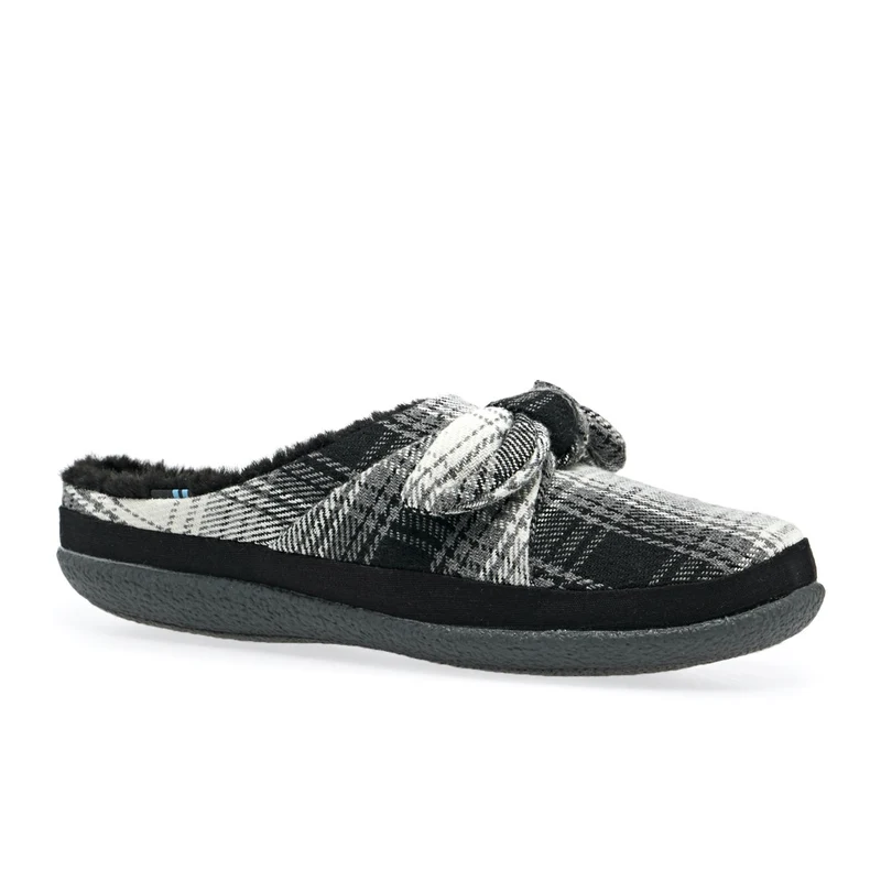 Toms-Ivy-Black-Plaid-bow-Damenpantoffeln