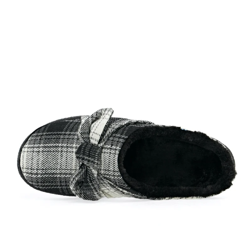 Toms-Ivy-Black-Plaid-bow-Damenpantoffeln