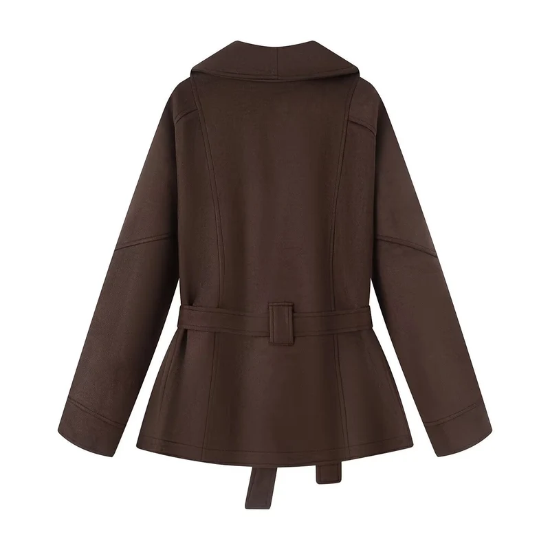Übergangsjacke Damen | Kurzmantel Damen | Taillengürtel für elegante Silhouette