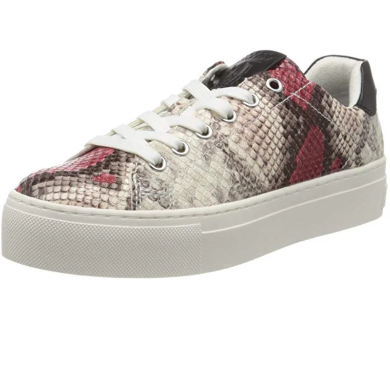 Marco Tozzi Low-Top-Sneaker für Damen – Roter Schlangenprint
