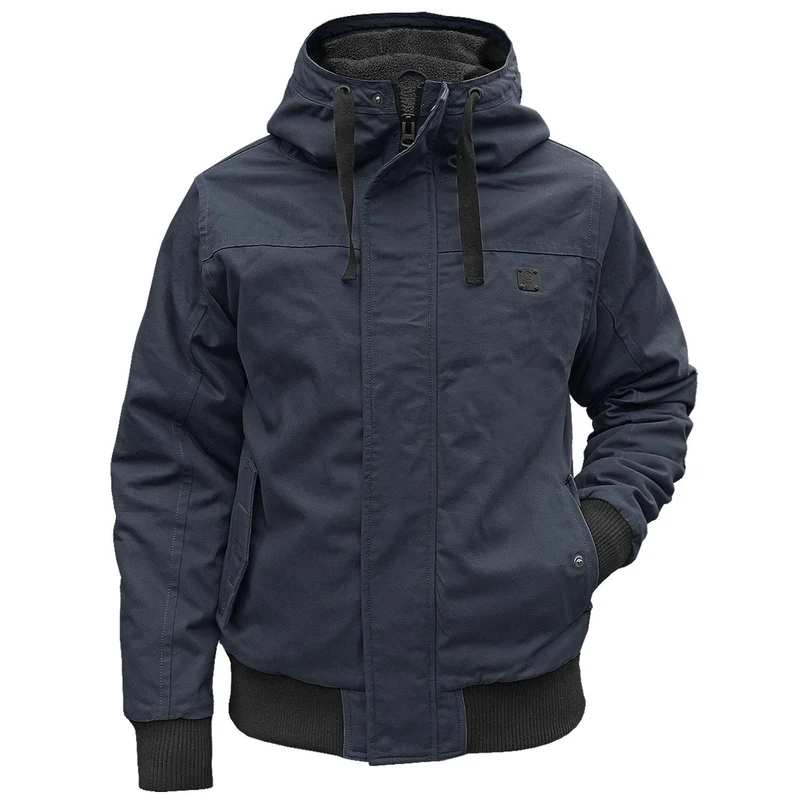 Herren Winterjacke | Sportlicher Kurzschnitt | Kapuze & Windschutz gegen Kälte
