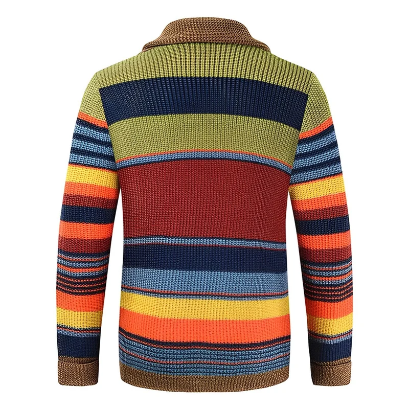 Retro-Cardigan Herren | Kräftiges Streifen-Statement & Entspannte Passform