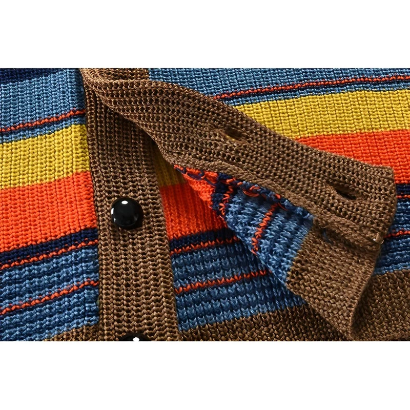 Retro-Cardigan Herren | Kräftiges Streifen-Statement & Entspannte Passform