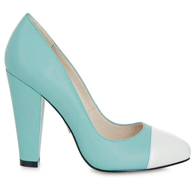 YULL Beaulieu Mint – Lederpumps – Mintgrün/Weiß