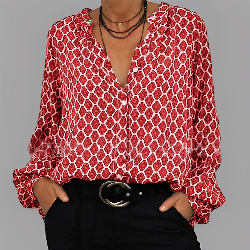 Bluse Damen | Geometrisches Muster & Lässig