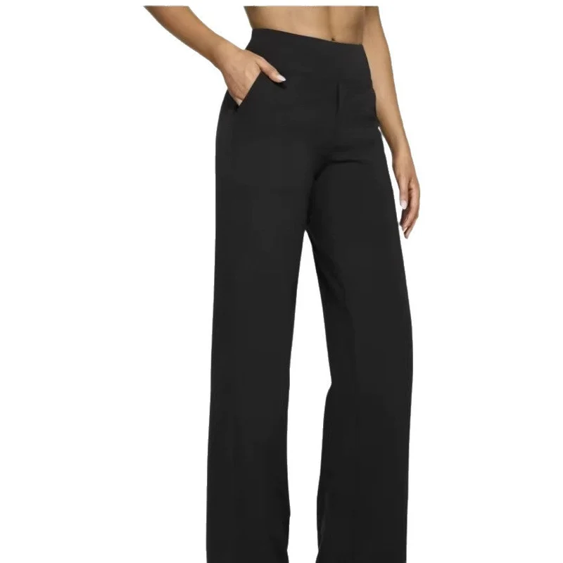 Hose Damen | High Waist Weithose mit Taschen