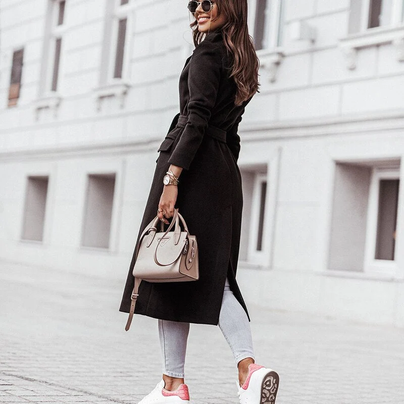 Helene | Damen Langer Mantel im lässigen Streetstyle