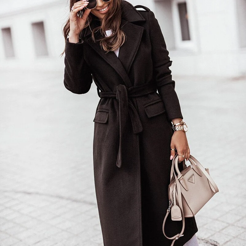 Helene | Damen Langer Mantel im lässigen Streetstyle