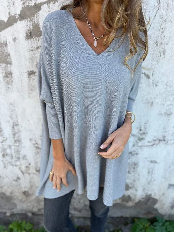 Annika | Damen Pullover mit Lockerer Passform und V-Ausschnitt