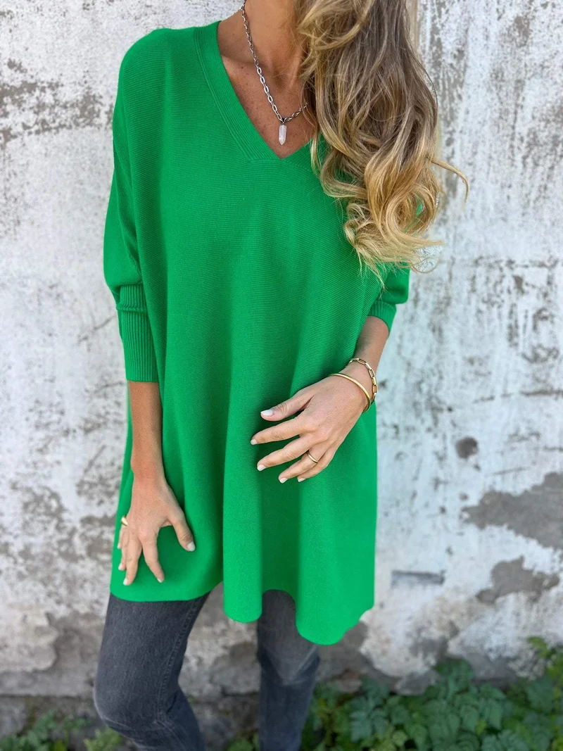 Annika | Damen Pullover mit Lockerer Passform und V-Ausschnitt