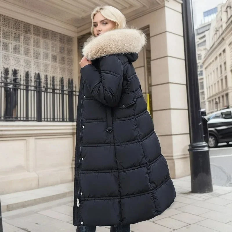 Karin | Damen Schicker Steppmantel mit Gürtel und Kapuze