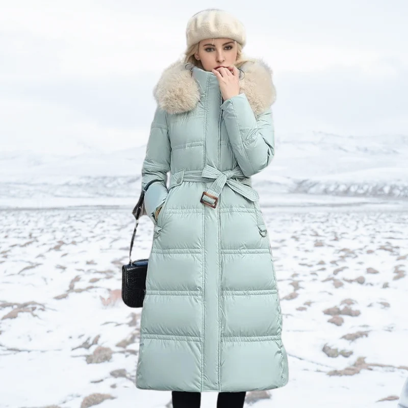 Karin | Damen Schicker Steppmantel mit Gürtel und Kapuze
