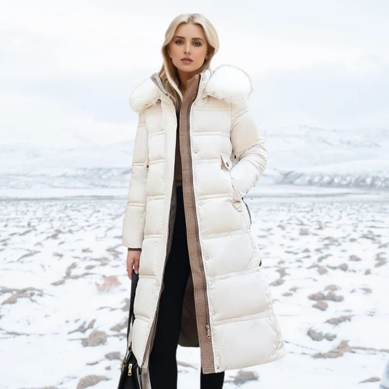 Karin | Damen Schicker Steppmantel mit Gürtel und Kapuze