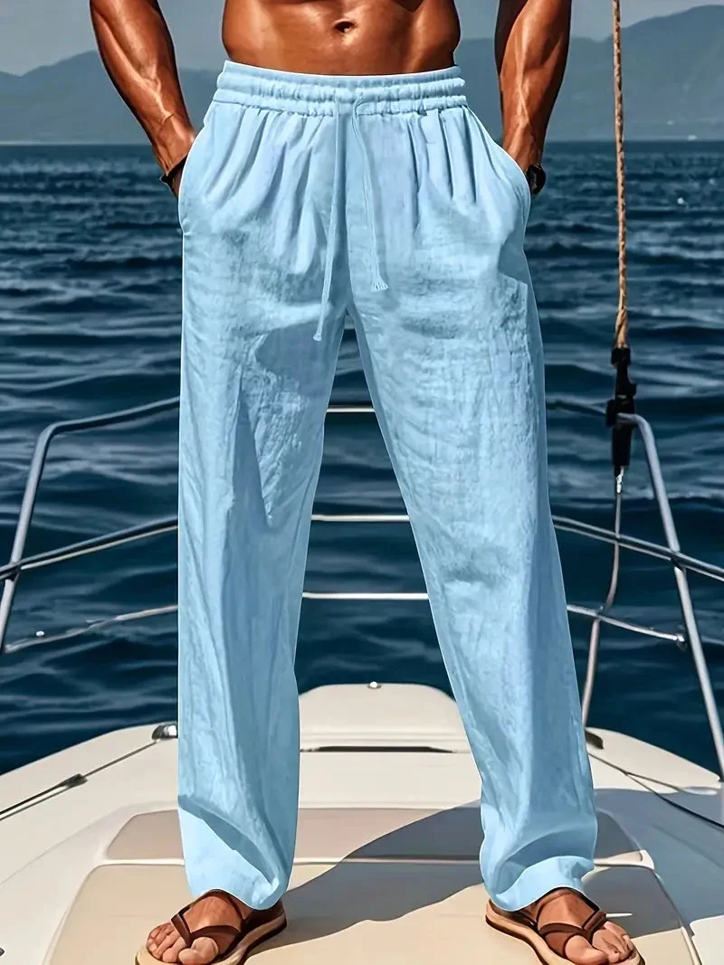 Leinenhose Herren | Weite Passform & Verstellbarer Bund