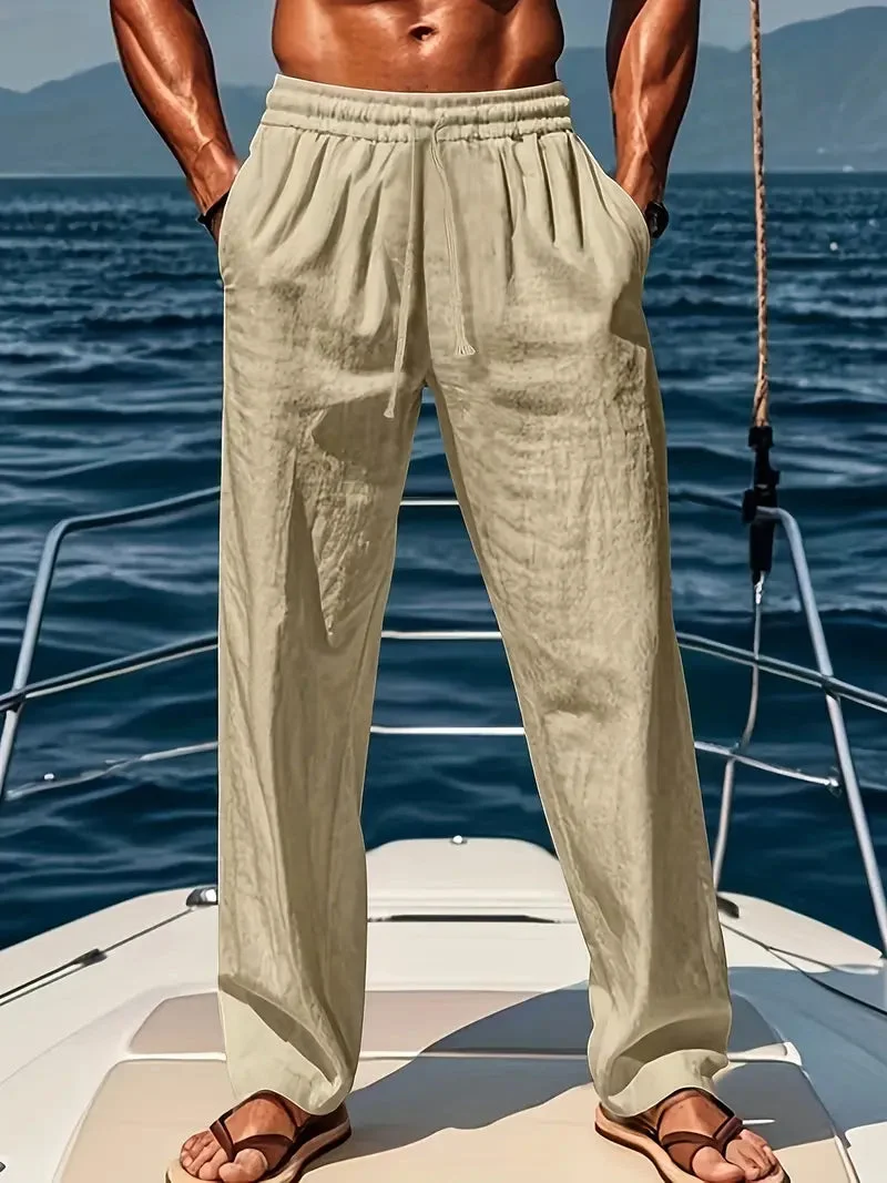 Leinenhose Herren | Weite Passform & Verstellbarer Bund