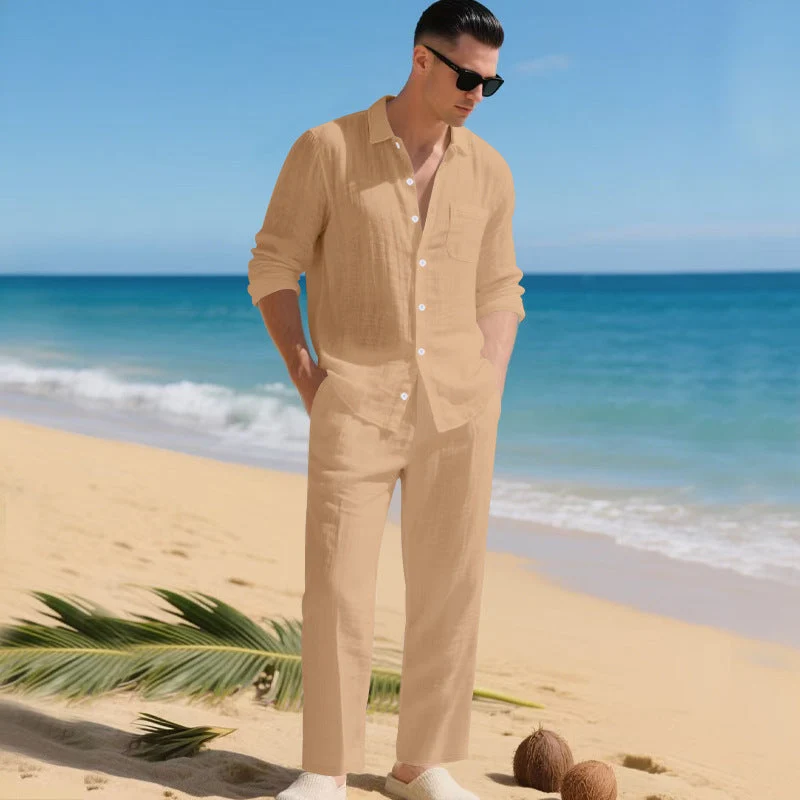 Sommer Zweiteiler Herren | Leinenhemd & Hose im Set