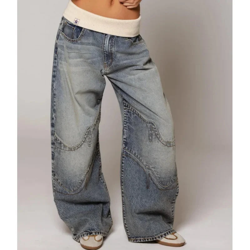 Baggy Jeans Damen | Statement-Nähte & Komfortbund