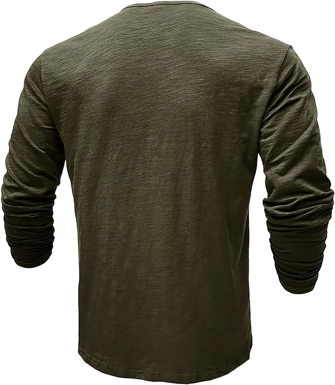 Langarmshirt Herren Henley | Lässiger Look & Atmungsaktiver Komfort