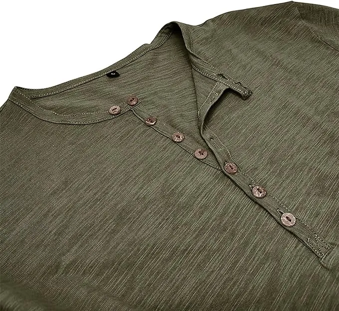 Langarmshirt Herren Henley | Lässiger Look & Atmungsaktiver Komfort