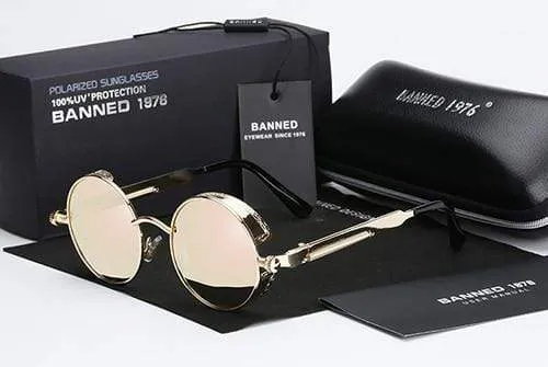Sonnenbrille Retro Runde Herren | Polarisiert & Steampunk Design