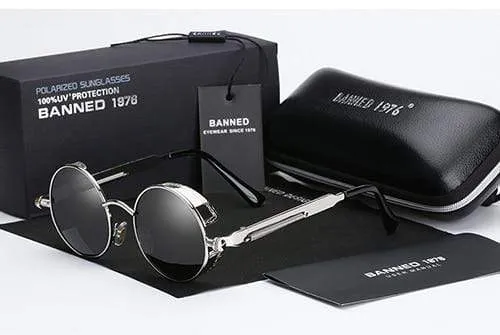 Sonnenbrille Retro Runde Herren | Polarisiert & Steampunk Design