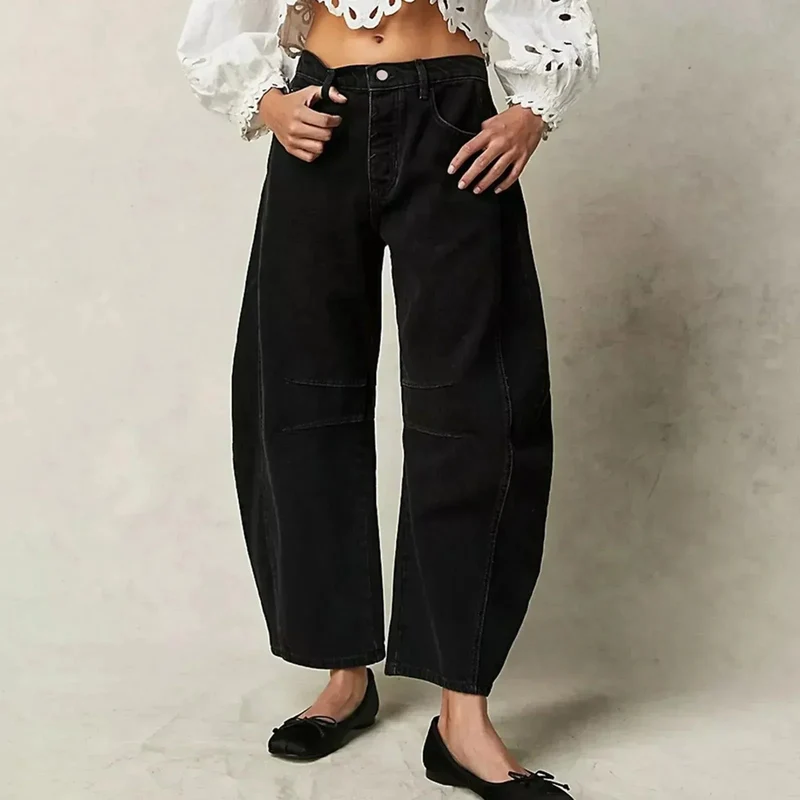 Jeans Damen | Barrel Leg & Lässig mit Vintage-Wash