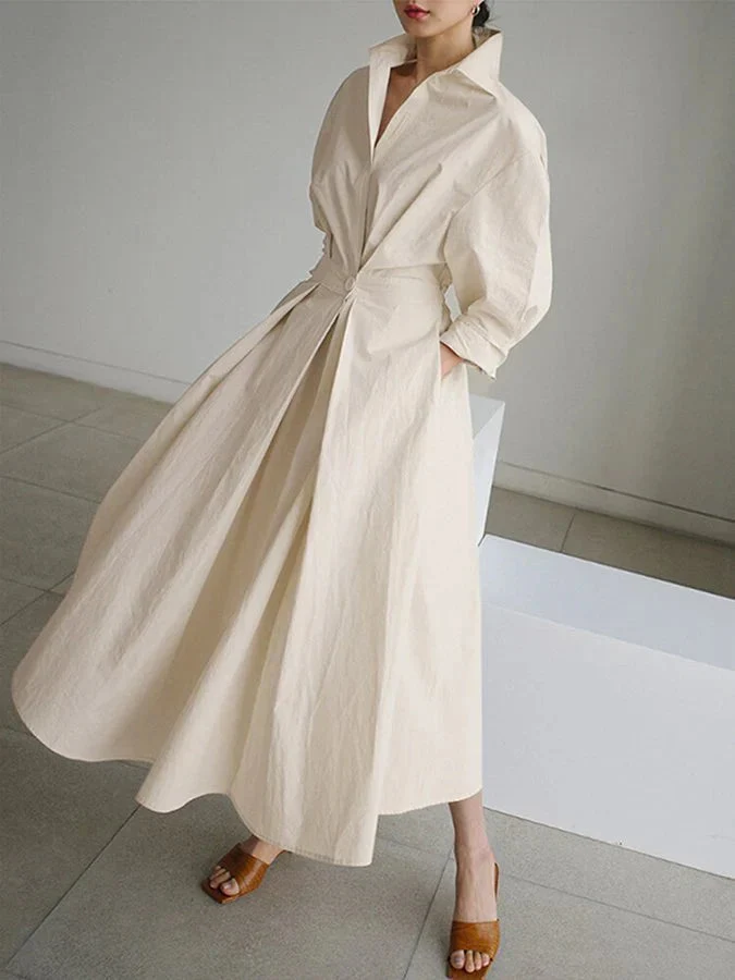 Maxikleid Damen | Elegant mit Plissee & Puffärmeln