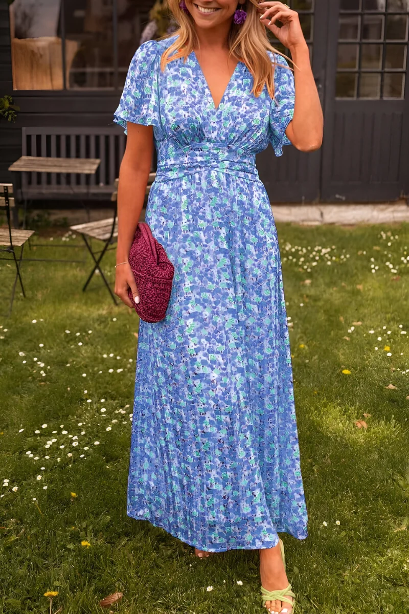 Maxikleid Damen | V-Ausschnitt & Taillierte Passform