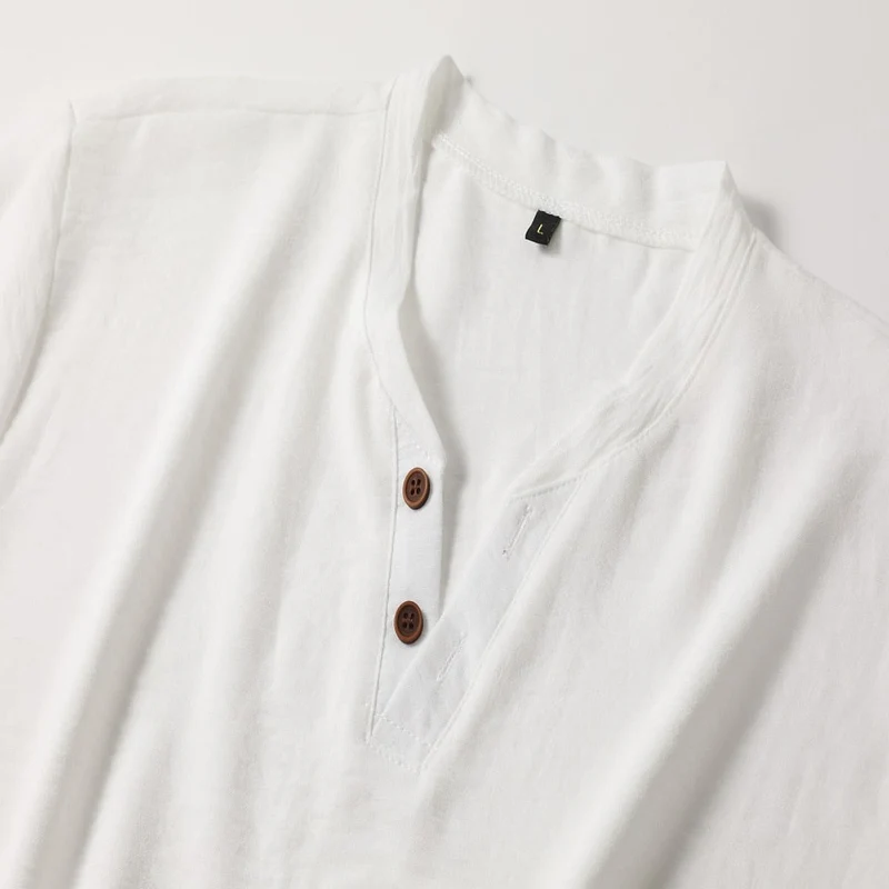 T-Shirt Herren V-Ausschnitt | Henley-Knopfleiste & Souveräner Look