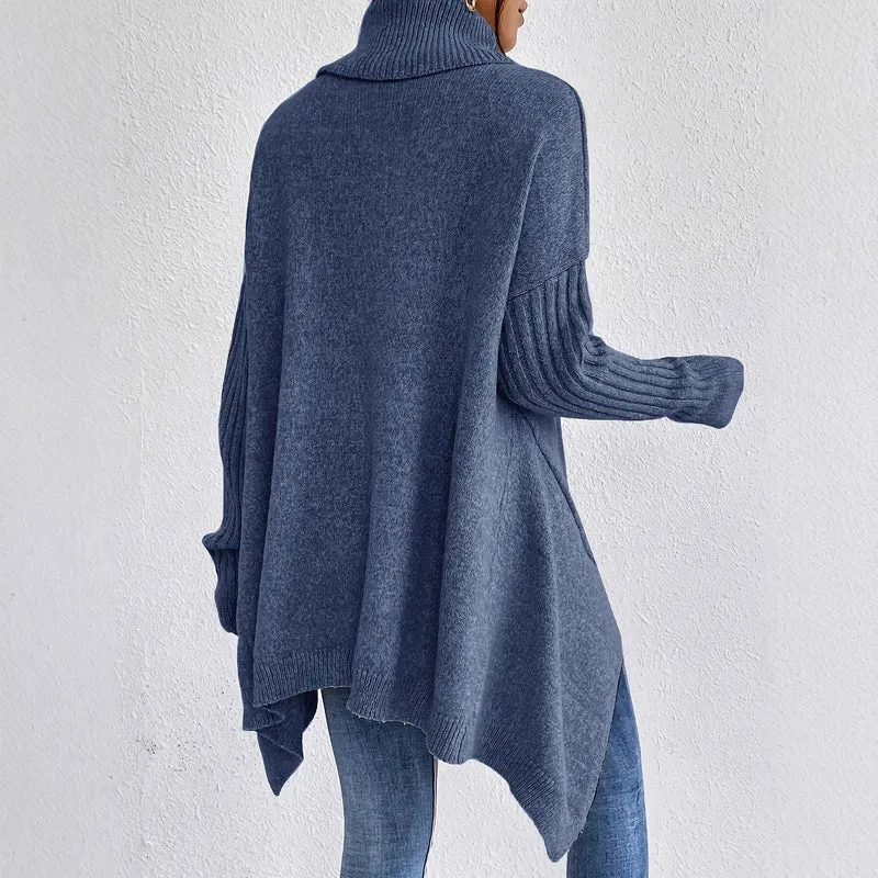 Gudrun | Damen Gemütlicher Oversized Winterpullover mit hohem Kragen
