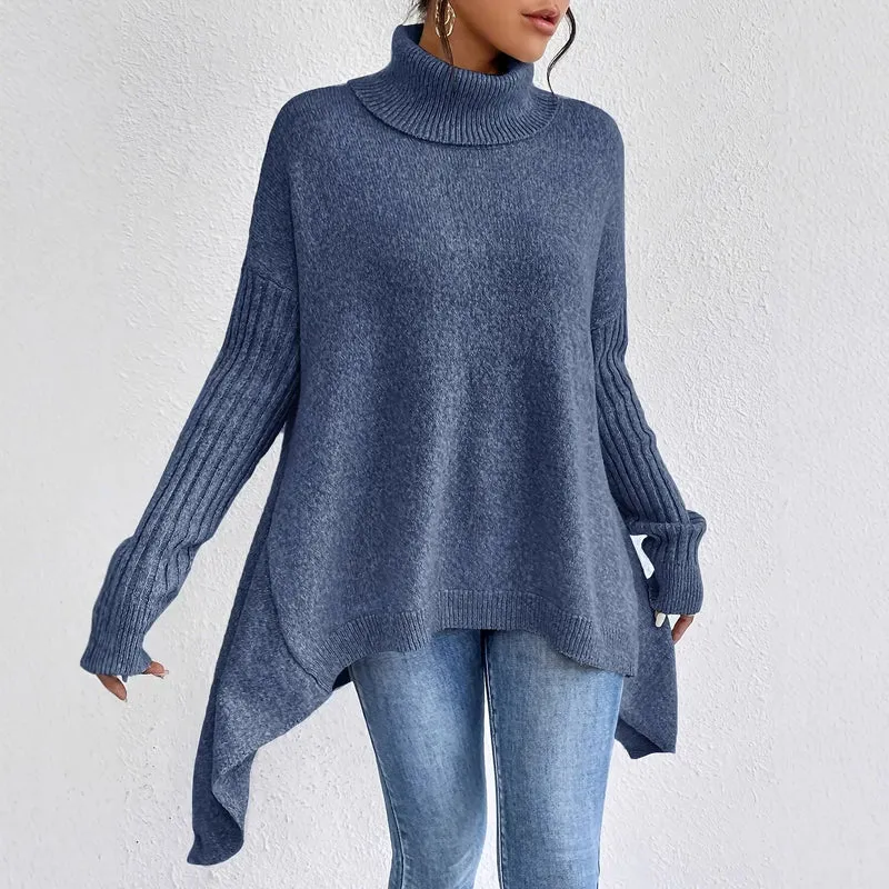 Gudrun | Damen Gemütlicher Oversized Winterpullover mit hohem Kragen