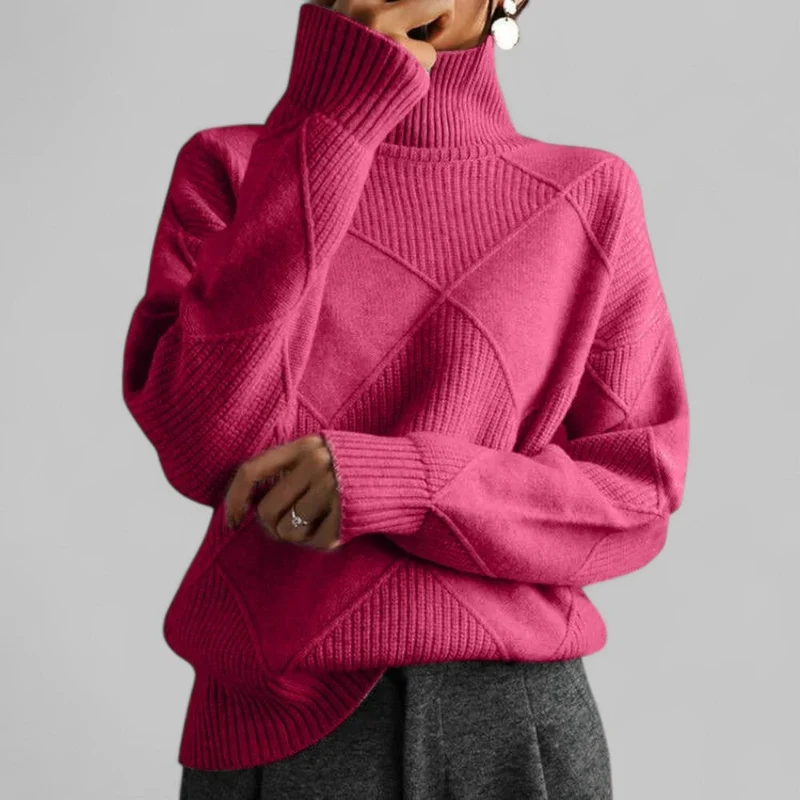 Susanne | Rollkragen Locker Geschnittener Pullover für Damen